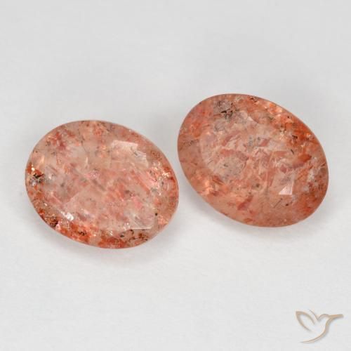 Gemme di Pietra solare Arancio Medio naturale da 2.23 ct, Ovale, Traslucido