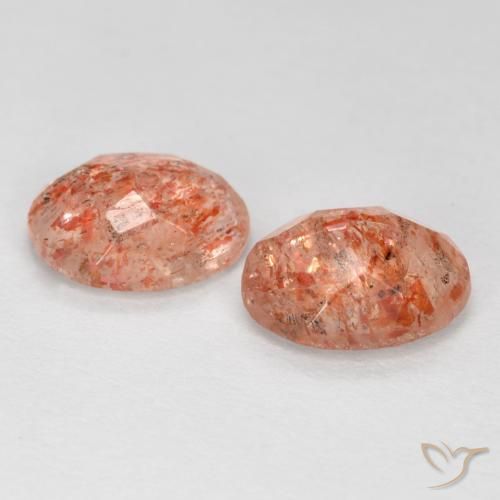 Gemme di Pietra solare Arancio Medio naturale da 2.23 ct, Ovale, Traslucido