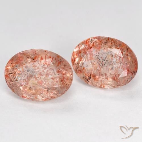 Pietra del sole naturale arancione da 2,81 ct, taglio ovale, traslucido