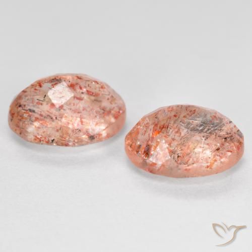 Pietra del sole naturale arancione da 2,81 ct, taglio ovale, traslucido