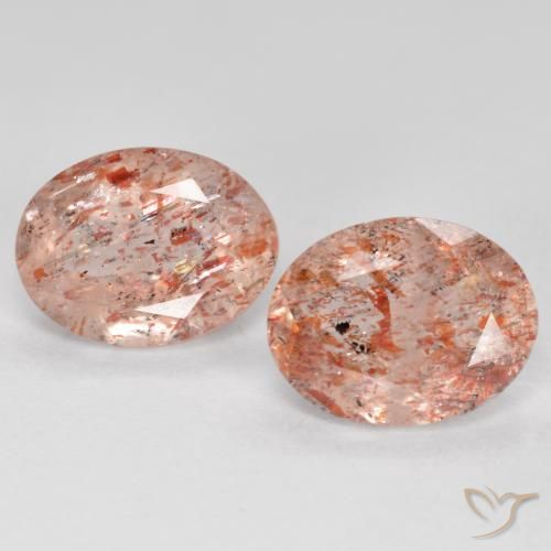 2.50ctw Naturale Pesca Pietra solare, Ovale, Traslucido