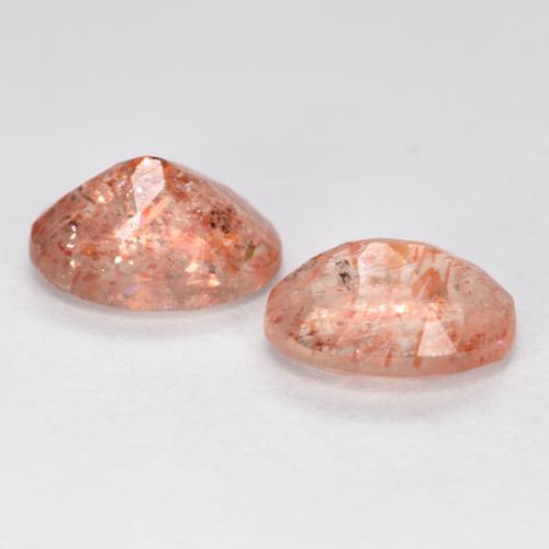 Gemme di Pietra solare Arancione rossastra naturale da 2.28 ct, Taglio ovale, Traslucido