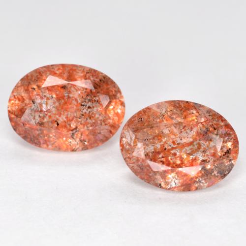 Gemme di Pietra solare Arancio Medio naturale da 2.38 ct, Taglio ovale, Traslucido