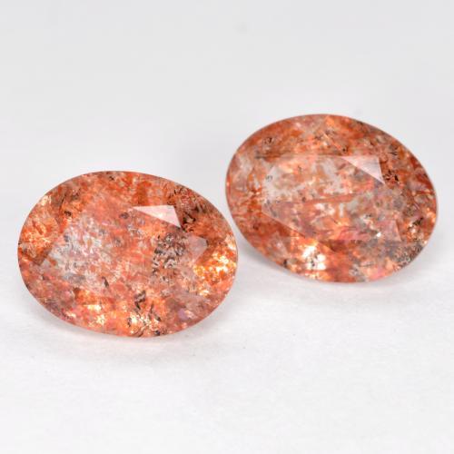 Gemme di Pietra solare Arancio Medio naturale da 2.38 ct, Taglio ovale, Traslucido
