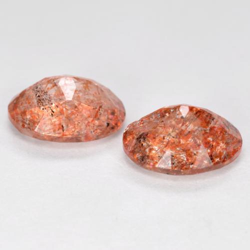 Gemme di Pietra solare Arancio Medio naturale da 2.38 ct, Taglio ovale, Traslucido