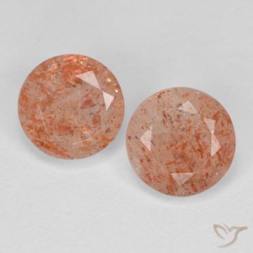 1.51ctw Naturale Arancio medio-chiaro Pietra solare, Rotondo, Traslucido