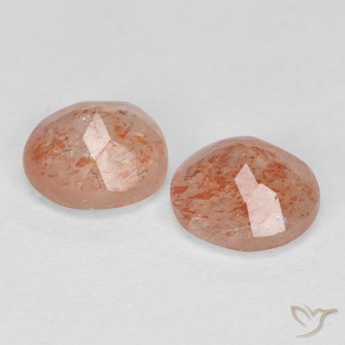 Gemme di Pietra solare Arancio medio-chiaro naturale da 1.51 ct, Rotondo, Traslucido