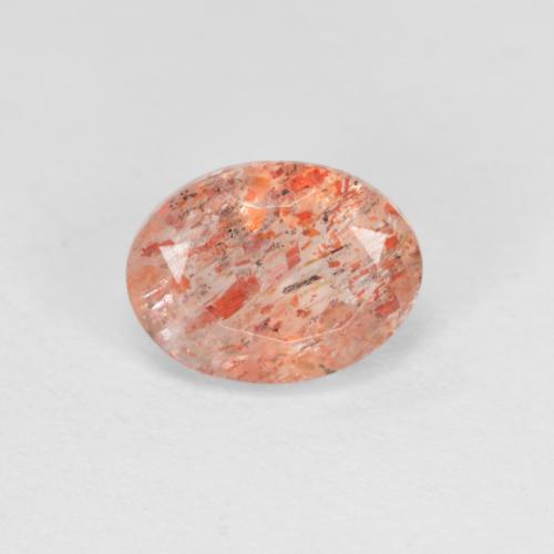 Pietra solare zenzero arancia naturale da 1.30 ct, Taglio ovale, Traslucido