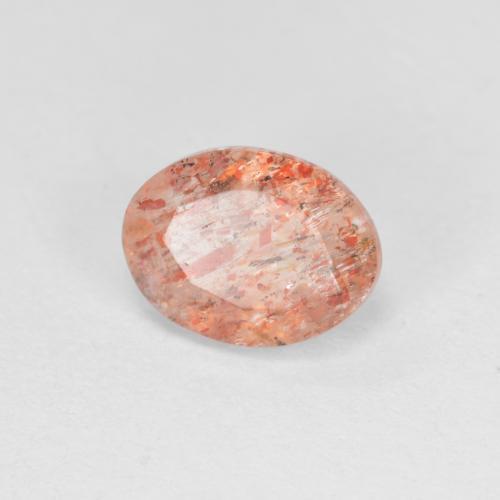 Pietra solare zenzero arancia naturale da 1.30 ct, Taglio ovale, Traslucido