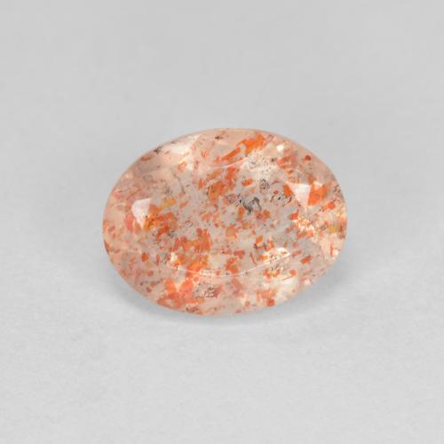 Pietra del sole naturale arancione da 1,43 ct, taglio ovale, traslucido