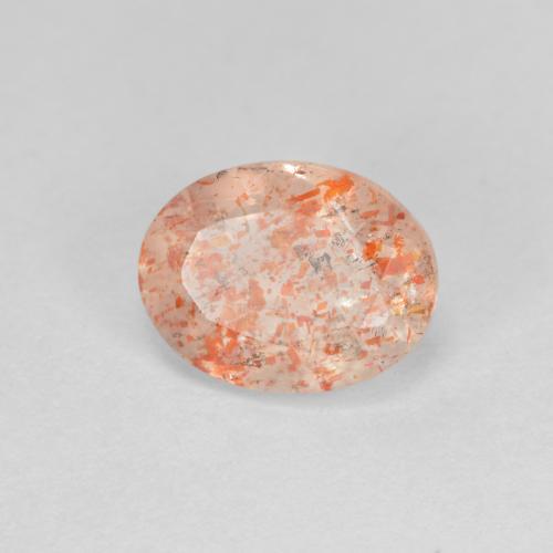 Pietra del sole naturale arancione da 1,43 ct, taglio ovale, traslucido