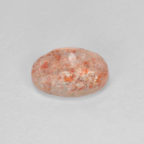 Pietra del sole naturale arancione da 1,43 ct, taglio ovale, traslucido