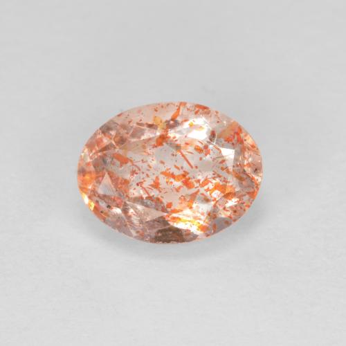 Pietra solare zenzero arancia naturale da 1.28 ct, Taglio ovale, Traslucido