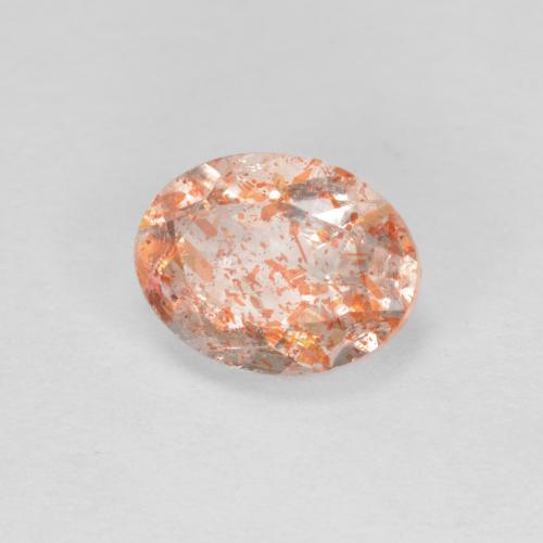 Pietra solare zenzero arancia naturale da 1.28 ct, Taglio ovale, Traslucido