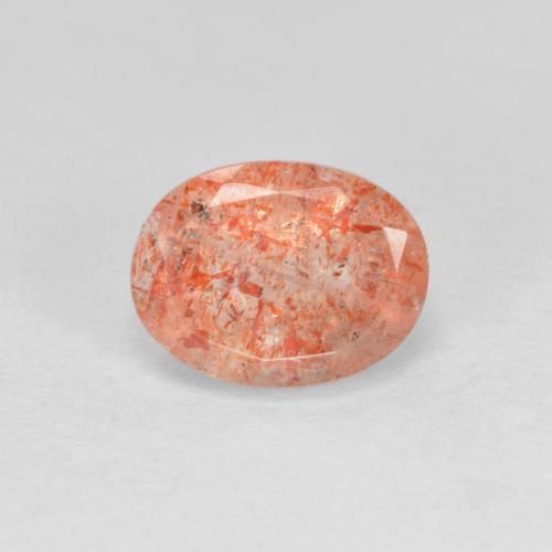Pietra del sole naturale arancione da 1,53 ct, taglio ovale, traslucido