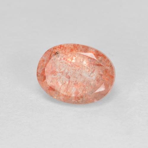 Pietra del sole naturale arancione da 1,53 ct, taglio ovale, traslucido