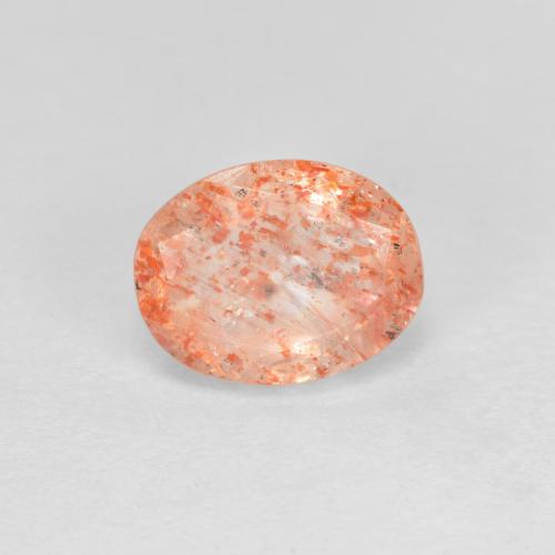 Pietra del sole naturale arancione da 1,33 ct, taglio ovale, traslucido