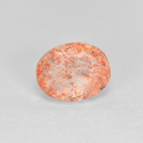 Pietra del sole naturale arancione da 1,33 ct, taglio ovale, traslucido