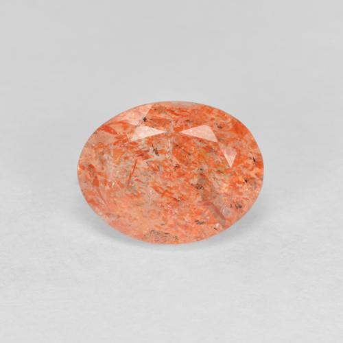 Pietra del sole naturale arancione da 1,37 ct, taglio ovale, traslucido