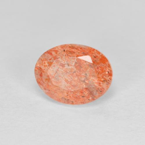 Pietra del sole naturale arancione da 1,37 ct, taglio ovale, traslucido