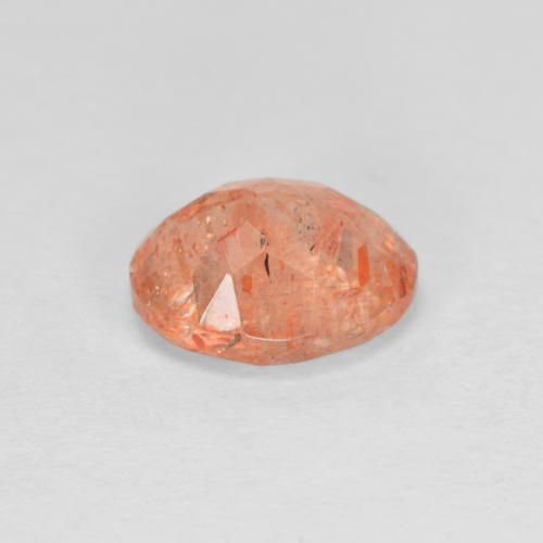 Pietra del sole naturale arancione da 1,37 ct, taglio ovale, traslucido