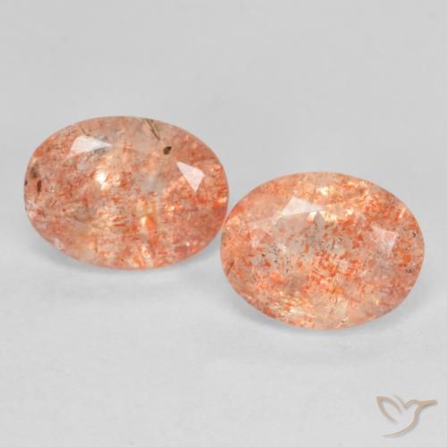 2.66ctw Naturale Arancione rossastra Pietra solare, Ovale, Traslucido