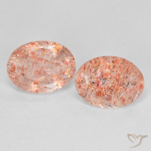 2.26ctw Naturale Arancione chiaro Pietra solare, Ovale, Traslucido
