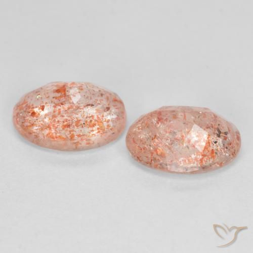 Gemme di Pietra solare Arancione chiaro naturale da 2.26 ct, Ovale, Traslucido