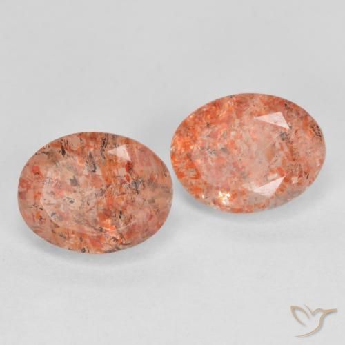 Gemme di Pietra solare Arancio Medio naturale da 2.32 ct, Ovale, Traslucido