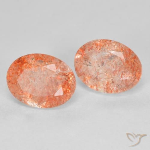 Pietra del sole naturale arancione da 2,85 ct, taglio ovale, traslucido