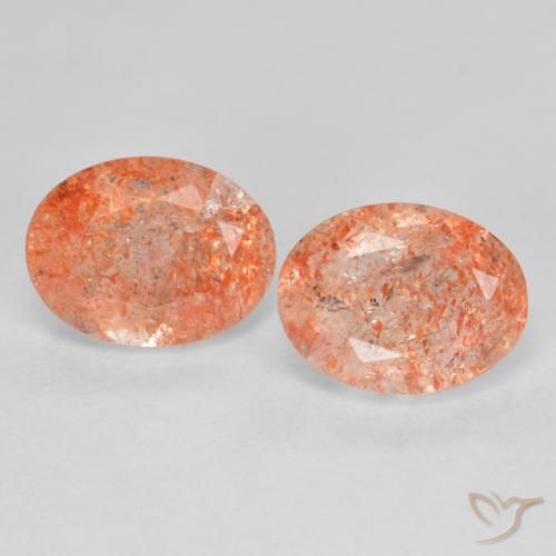 Pietra del sole naturale arancione da 2,85 ct, taglio ovale, traslucido