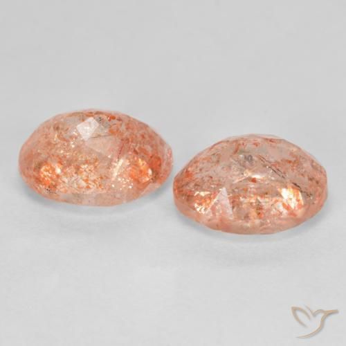 Pietra del sole naturale arancione da 2,85 ct, taglio ovale, traslucido
