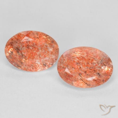 2.25ctw Naturale Arancio Medio Pietra solare, Ovale, Traslucido