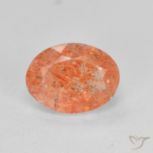 1.45ct Naturale Arancione brillante Pietra solare, Ovale, Traslucido