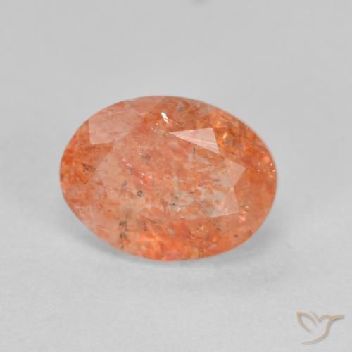 Pietra solare Arancione brillante naturale da 1.45 ct, Ovale, Traslucido