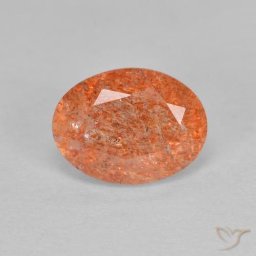 1.29ct Naturale Arancio Medio Pietra solare, Ovale, Traslucido