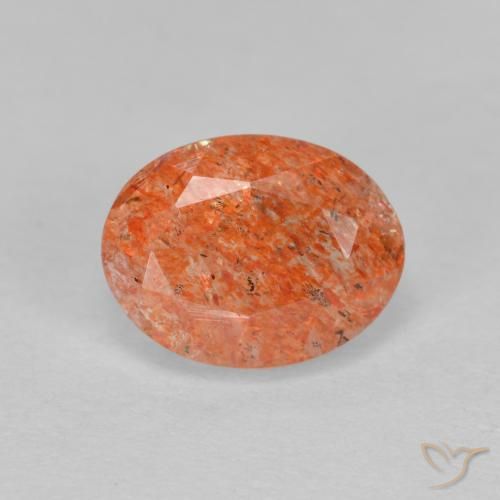 1.41ct Naturale Pompelmo Arancia Pietra solare, Ovale, Traslucido
