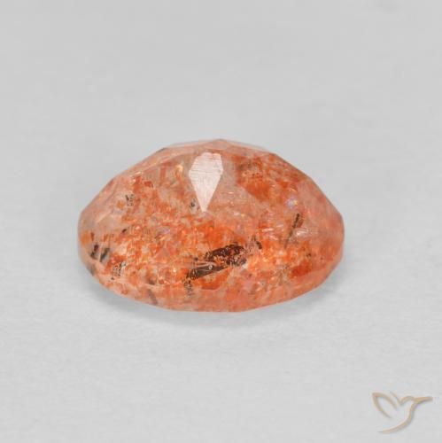 Pietra solare zenzero arancia naturale da 1.41 ct, Ovale, Traslucido