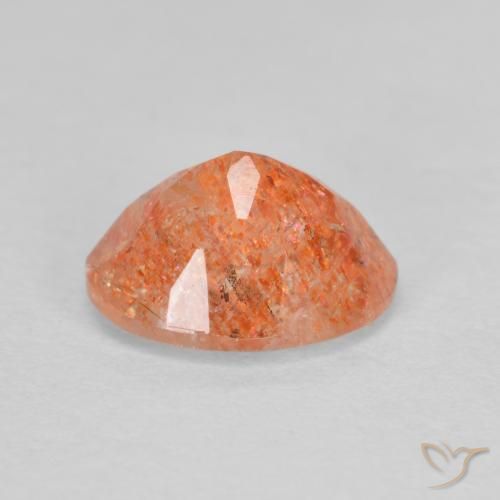 Pietra solare Arancione rossastra naturale da 1.34 ct, Ovale, Traslucido