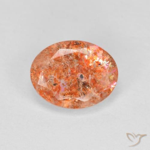 1.22ct Naturale zenzero arancia Pietra solare, Ovale, Traslucido