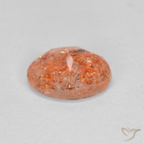 Pietra solare zenzero arancia naturale da 1.22 ct, Ovale, Traslucido