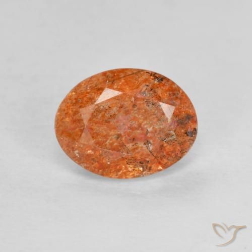 1.30ct Naturale Arancio Medio Pietra solare, Ovale, Traslucido