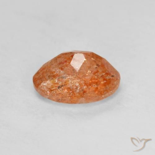 Pietra solare Arancione rossastra naturale da 1.25 ct, Ovale, Traslucido