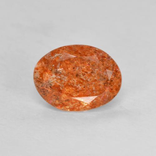 Pietra del sole naturale arancione da 1,27 ct, taglio ovale, traslucido