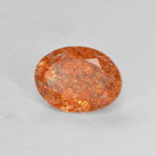Pietra del sole naturale arancione da 1,27 ct, taglio ovale, traslucido
