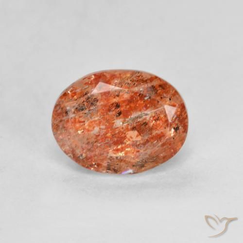 1.53ct Naturale Arancio caldo Pietra solare, Ovale, Traslucido