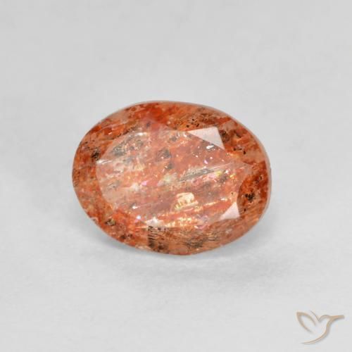Pietra solare Arancio caldo naturale da 1.53 ct, Ovale, Traslucido