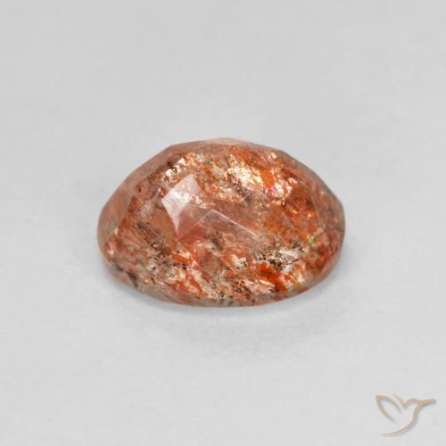 Pietra solare Arancio caldo naturale da 1.53 ct, Ovale, Traslucido