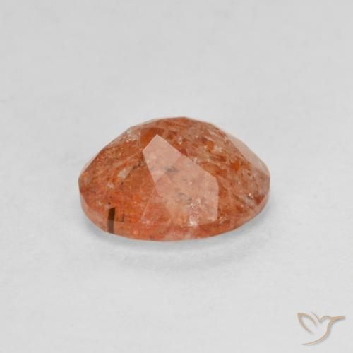 Pietra solare Arancione rossastra naturale da 1.30 ct, Ovale, Traslucido