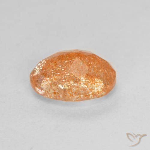Pietra solare Arancione scuro naturale da 1.44 ct, Ovale, Traslucido